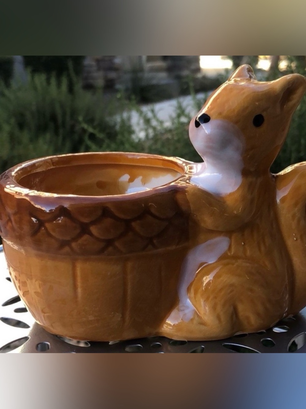 Skip the Squirrel Small Ceramic Planter Pot Decor Accent